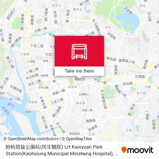 輕軌凱旋公園站(民生醫院) Lrt Kaisyuan Park Station(Kaohsiung Municipal Minsheng Hospital)地圖