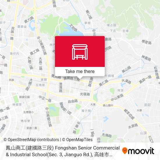 鳳山商工(建國路三段) Fongshan Senior Commercial & Industrial School(Sec. 3, Jianguo Rd.) map