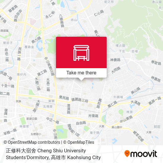 正修科大宿舍 Cheng Shiu University Students'Dormitory map