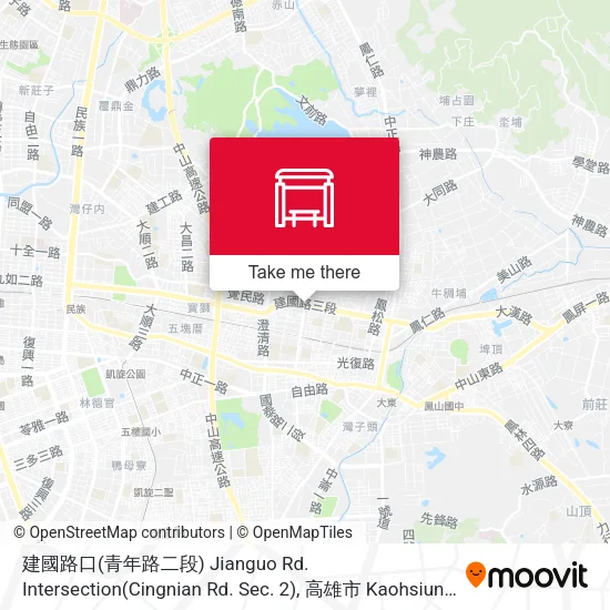 建國路口(青年路二段) Jianguo Rd. Intersection(Cingnian Rd. Sec. 2)地圖