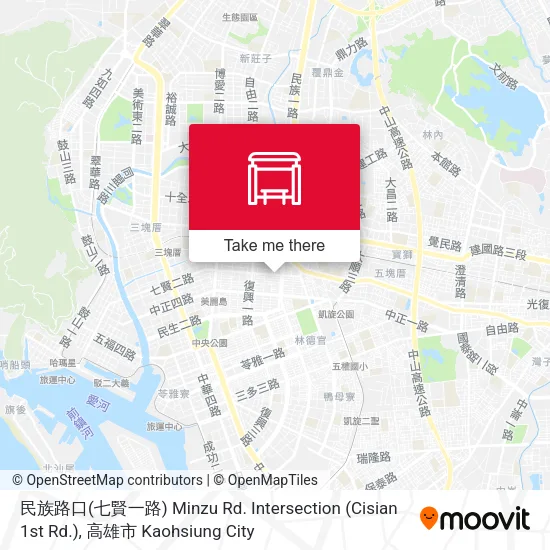 民族路口(七賢一路) Minzu Rd. Intersection (Cisian 1st Rd.)地圖
