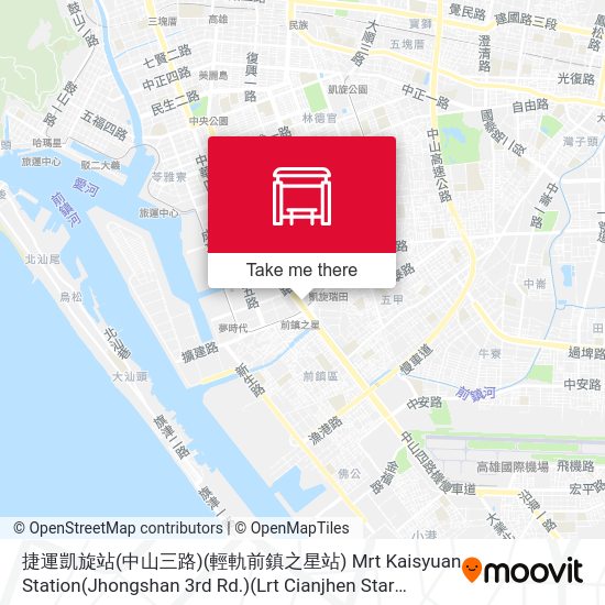 捷運凱旋站(中山三路)(輕軌前鎮之星站) Mrt Kaisyuan Station(Jhongshan 3rd Rd.)(Lrt Cianjhen Star Station) map
