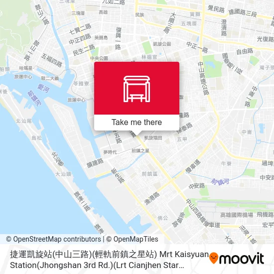 捷運凱旋站(中山三路)(輕軌前鎮之星站) Mrt Kaisyuan Station(Jhongshan 3rd Rd.)(Lrt Cianjhen Star Station)地圖
