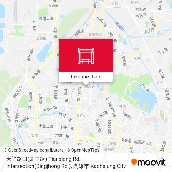 天祥路口(鼎中路) Tiansiang Rd. Intersection(Dingjhong Rd.) map