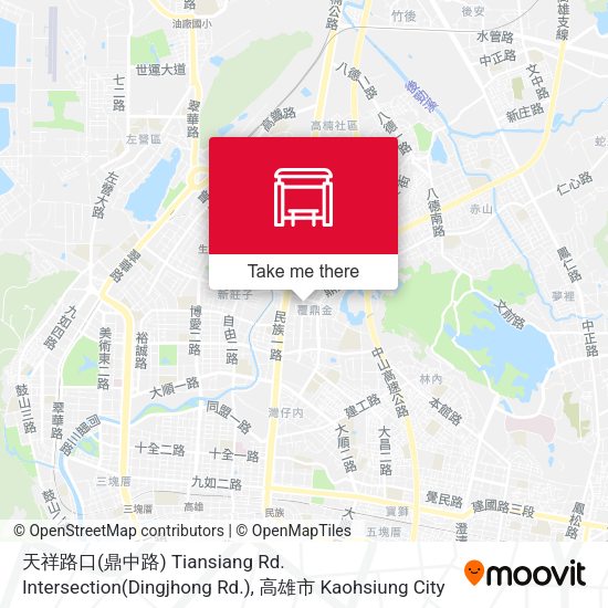 天祥路口(鼎中路) Tiansiang Rd. Intersection(Dingjhong Rd.) map