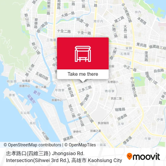 忠孝路口(四維三路) Jhongsiao Rd. Intersection(Sihwei 3rd Rd.) map