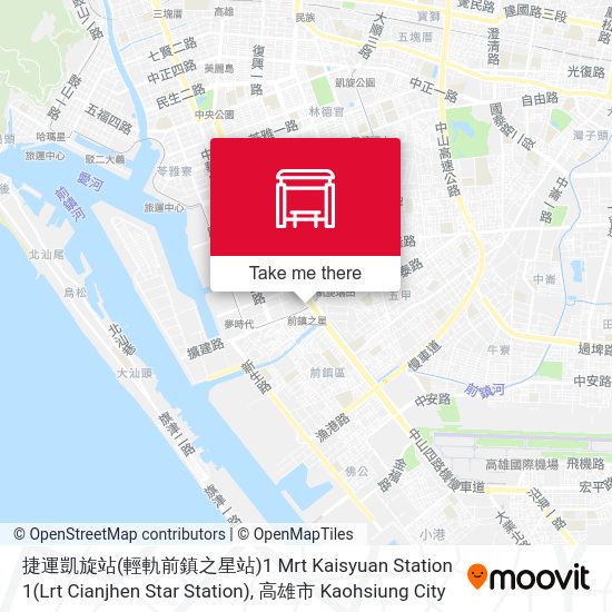 捷運凱旋站(輕軌前鎮之星站)1 Mrt Kaisyuan Station 1(Lrt Cianjhen Star Station) map