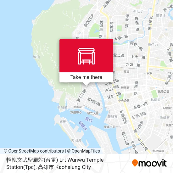 輕軌文武聖殿站(台電) Lrt Wunwu Temple Station(Tpc) map