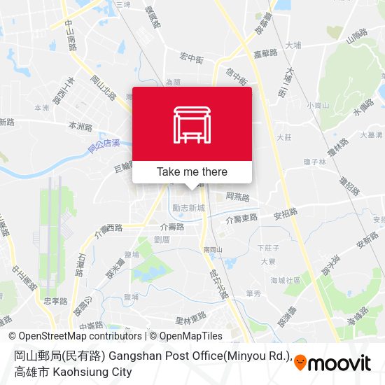 岡山郵局(民有路) Gangshan Post Office(Minyou Rd.) map