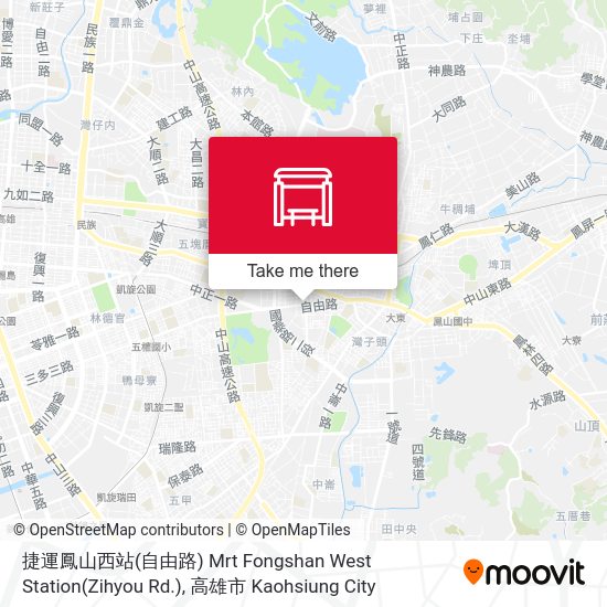 捷運鳳山西站(自由路) Mrt Fongshan West Station(Zihyou Rd.) map