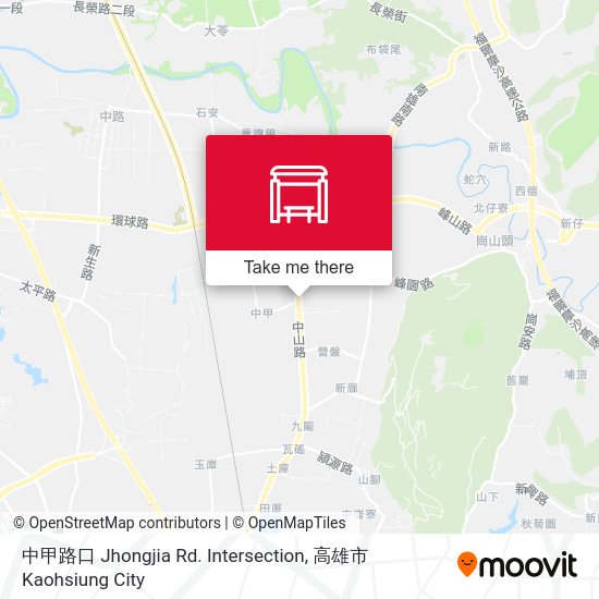 中甲路口 Jhongjia Rd. Intersection map