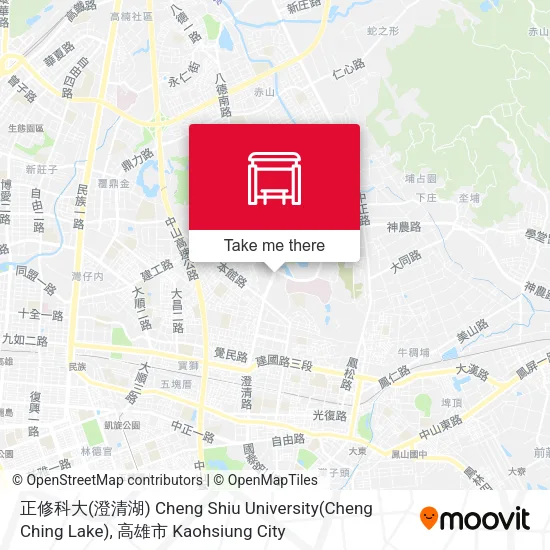 正修科大(澄清湖) Cheng Shiu University(Cheng Ching Lake)地圖