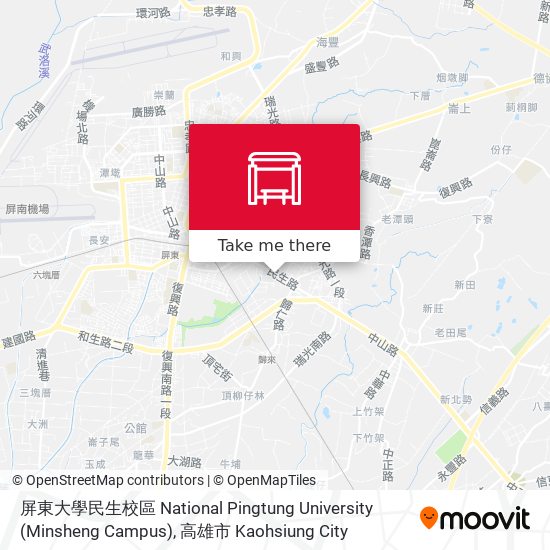 屏東大學民生校區 National Pingtung University (Minsheng Campus) map