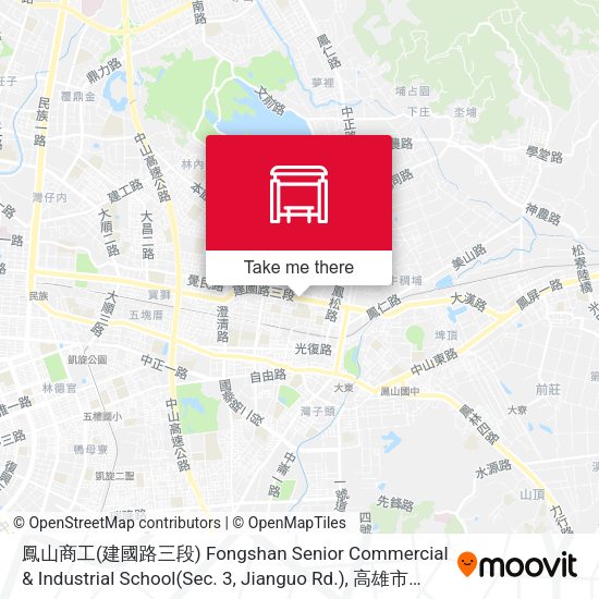 鳳山商工(建國路三段) Fongshan Senior Commercial & Industrial School(Sec. 3, Jianguo Rd.) map