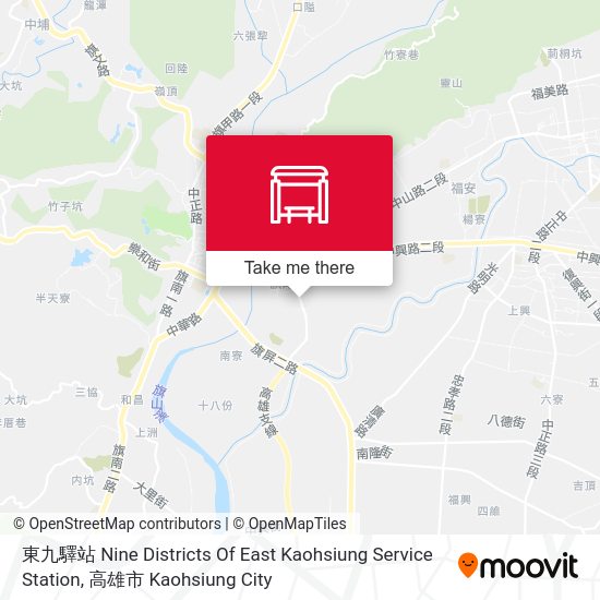 東九驛站 Nine Districts Of East Kaohsiung Service Station map