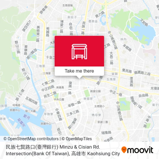 民族七賢路口(臺灣銀行) Minzu & Cisian Rd. Intersection(Bank Of Taiwan)地圖