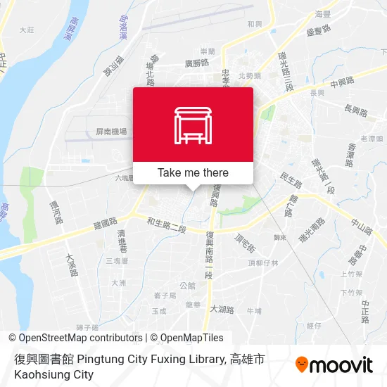 復興圖書館 Pingtung City Fuxing Library map