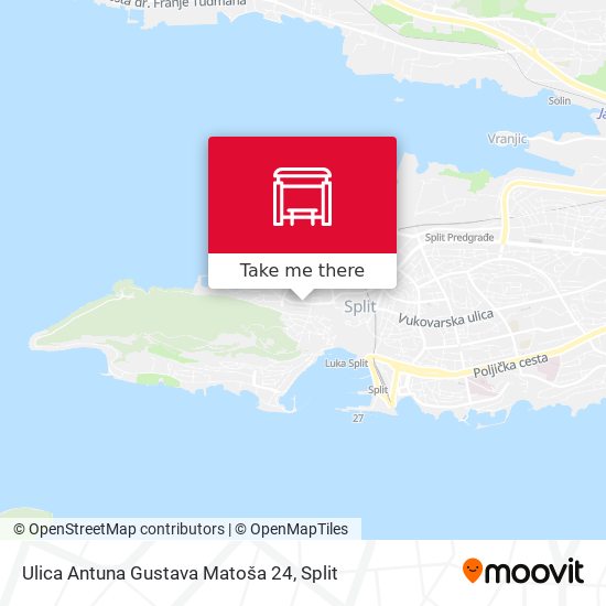 Ulica Antuna Gustava Matoša 24 map