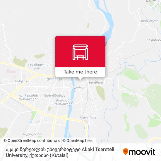 აკაკი წერეთლის უნივერსიტეტი Akaki Tsereteli University map