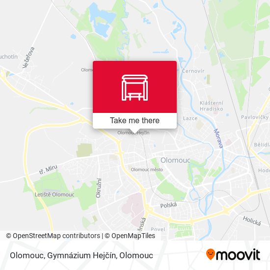 Olomouc, Gymnázium Hejčín map