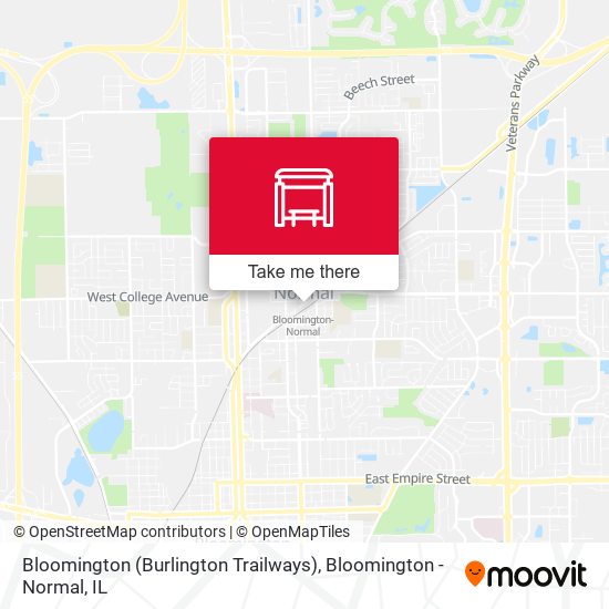 Bloomington (Burlington Trailways) map