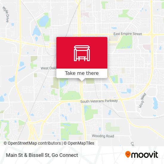 Main St & Bissell St map