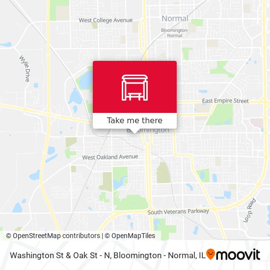 Washington St & Oak St - N map