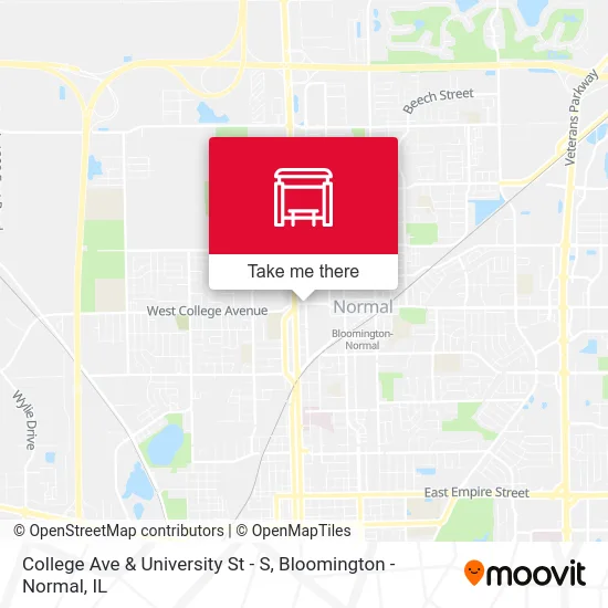 College Ave & University St - S map