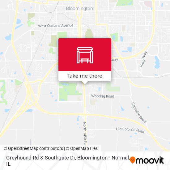 Greyhound Rd & Southgate Dr map