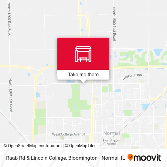 Raab Rd & Lincoln College map