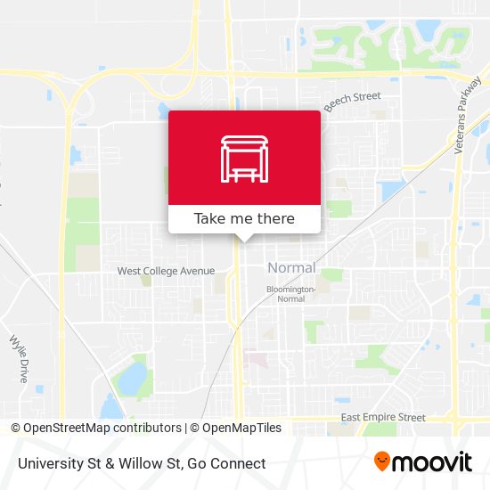 University St & Willow St map