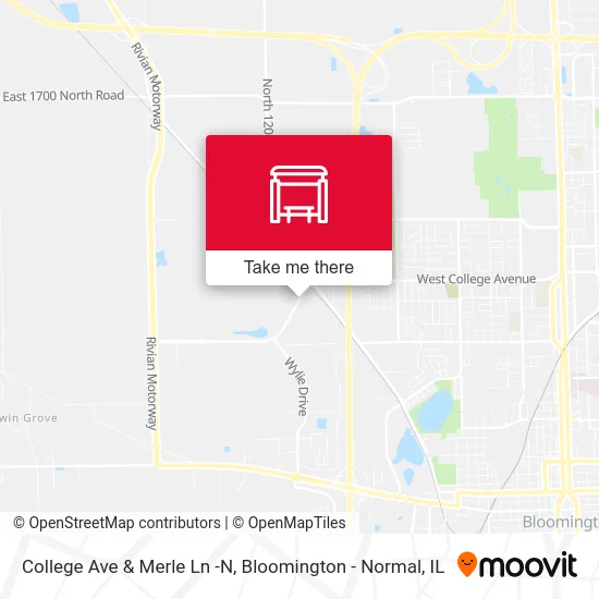 College Ave & Merle Ln -N map