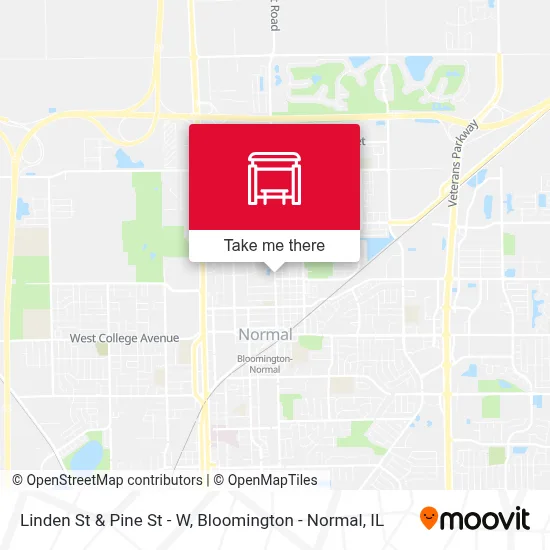 Linden St & Pine St - W map