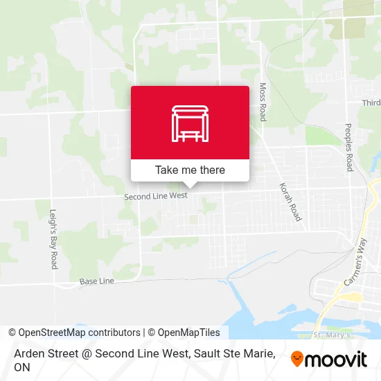 Arden Street @ Second Line West map