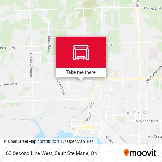 63 Second Line West map
