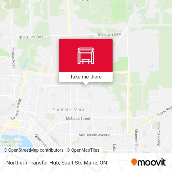 Northern Transfer Hub map