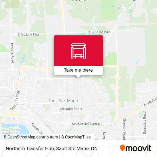 Northern Transfer Hub map