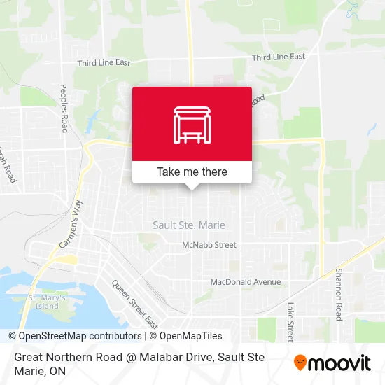 Great Northern Road @ Malabar Drive map
