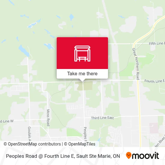 Peoples Road @ Fourth Line E map