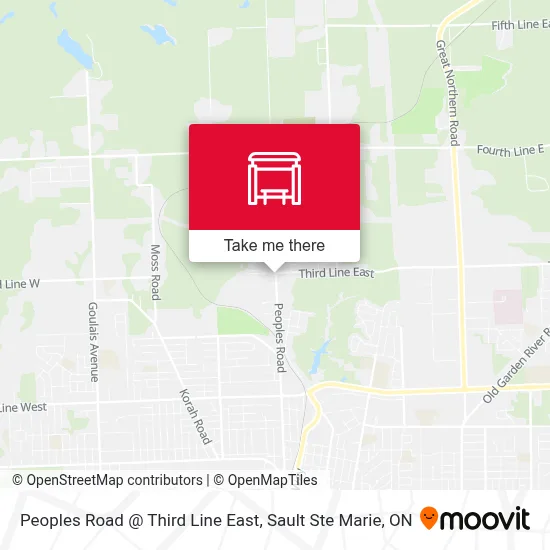 Peoples Road @ Third Line East map