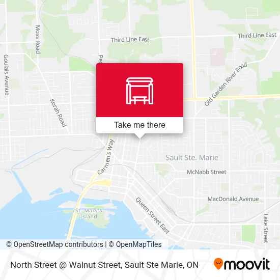 North Street @ Walnut Street map