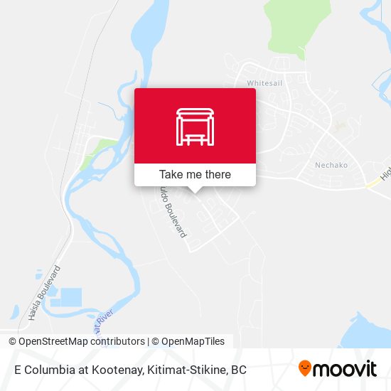 E Columbia at Kootenay map