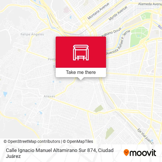 Mapa de Calle Ignacio Manuel Altamirano Sur 874