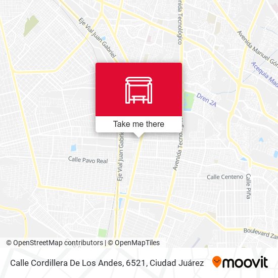 Calle Cordillera De Los Andes, 6521 map