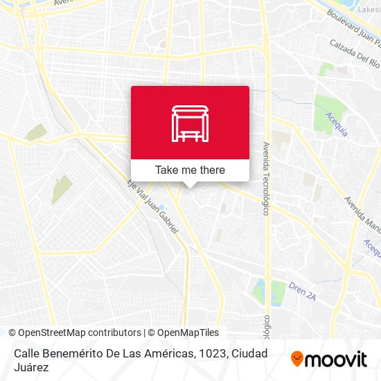 Calle Benemérito De Las Américas, 1023 map