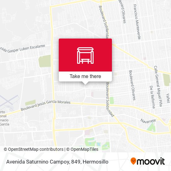 Mapa de Avenida Saturnino Campoy, 849