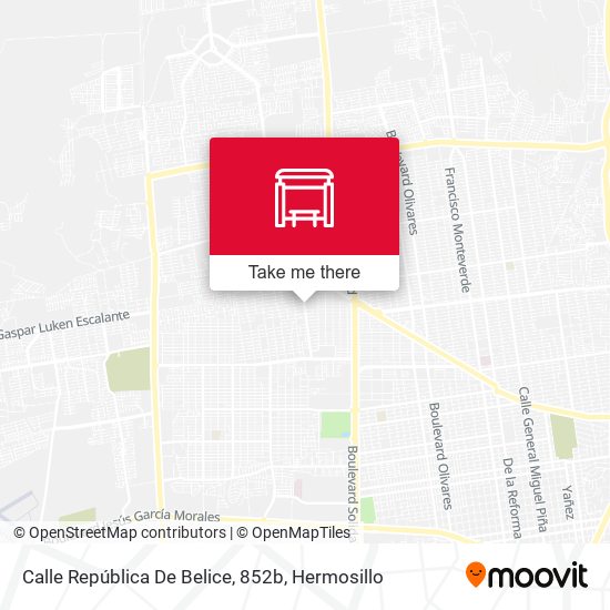 Mapa de Calle República De Belice, 852b