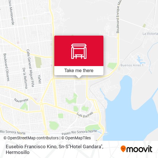 Eusebio Francisco Kino, Sn-S"Hotel Gandara" map