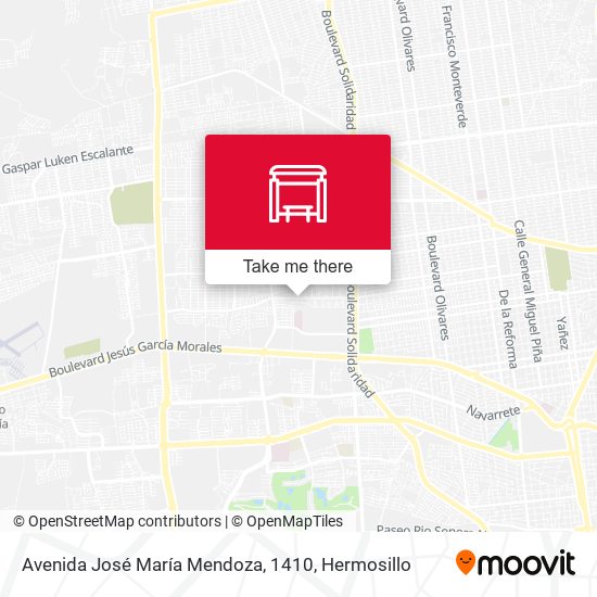 Mapa de Avenida José María Mendoza, 1410