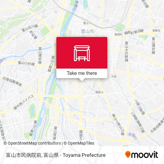 富山市民病院前 map